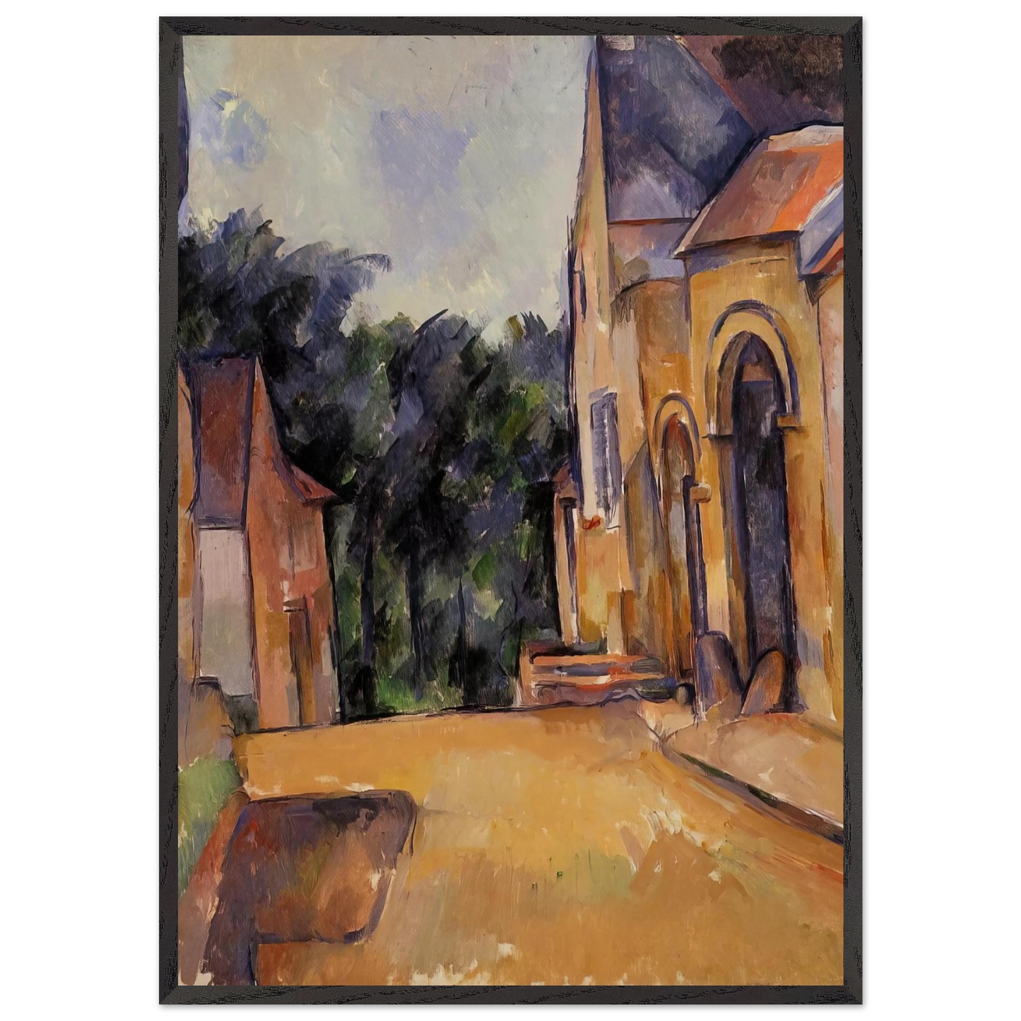 Farm at Montgeroult - Paul Cezanne 70x100 cm / 28x40 inches Framed Art Print – Black Wooden Frame