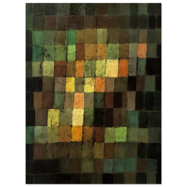 Paul Klee - ANCIENT SOUND ABSTRACT ON BLACK BACKGROUND 1925 75x100 cm / 30x40inches Fine Art Poster