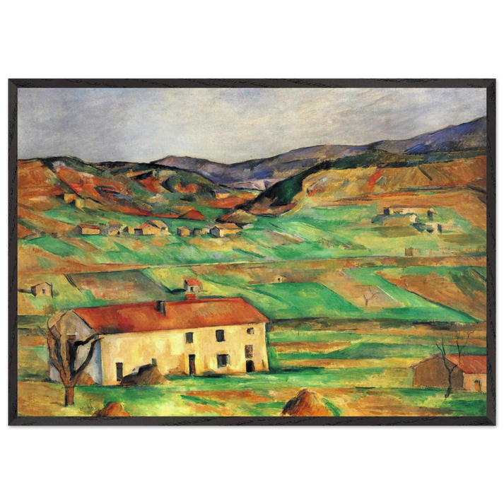Gardanne - Paul Cezanne 70x100 cm / 28x40 inches Framed Art Print – Black Wooden Frame