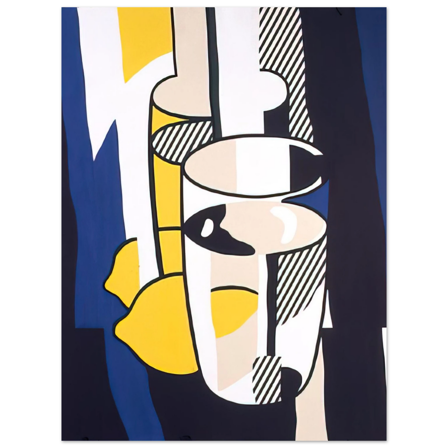 Roy Lichtenstein - GLASS AND LEMON IN A MIRROR 1974 75x100 cm / 30x40inches Fine Art Poster