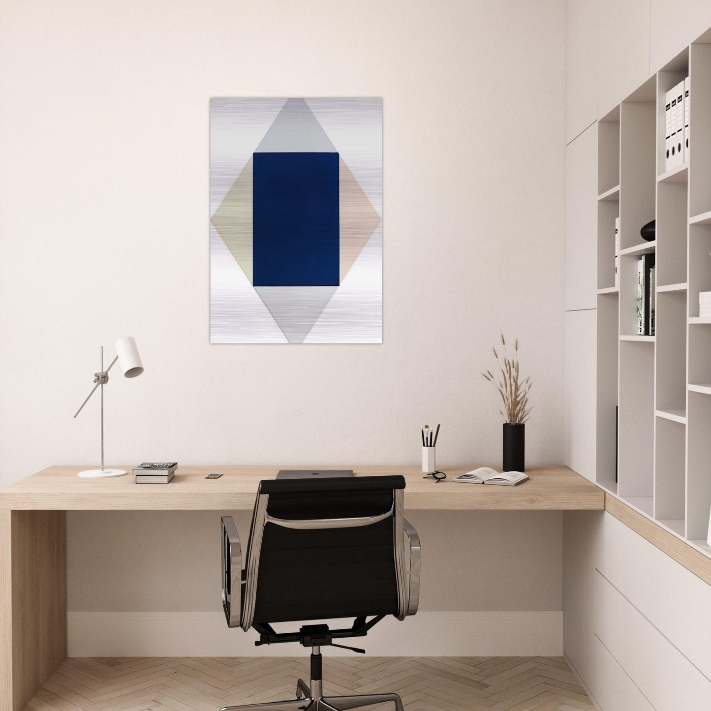 Blauer kern - 1969 - Max Bill Brushed Aluminum Print - 70x100 cm / 28x40 inches | Max Bill Aluminum Print | Max Bill Prints
