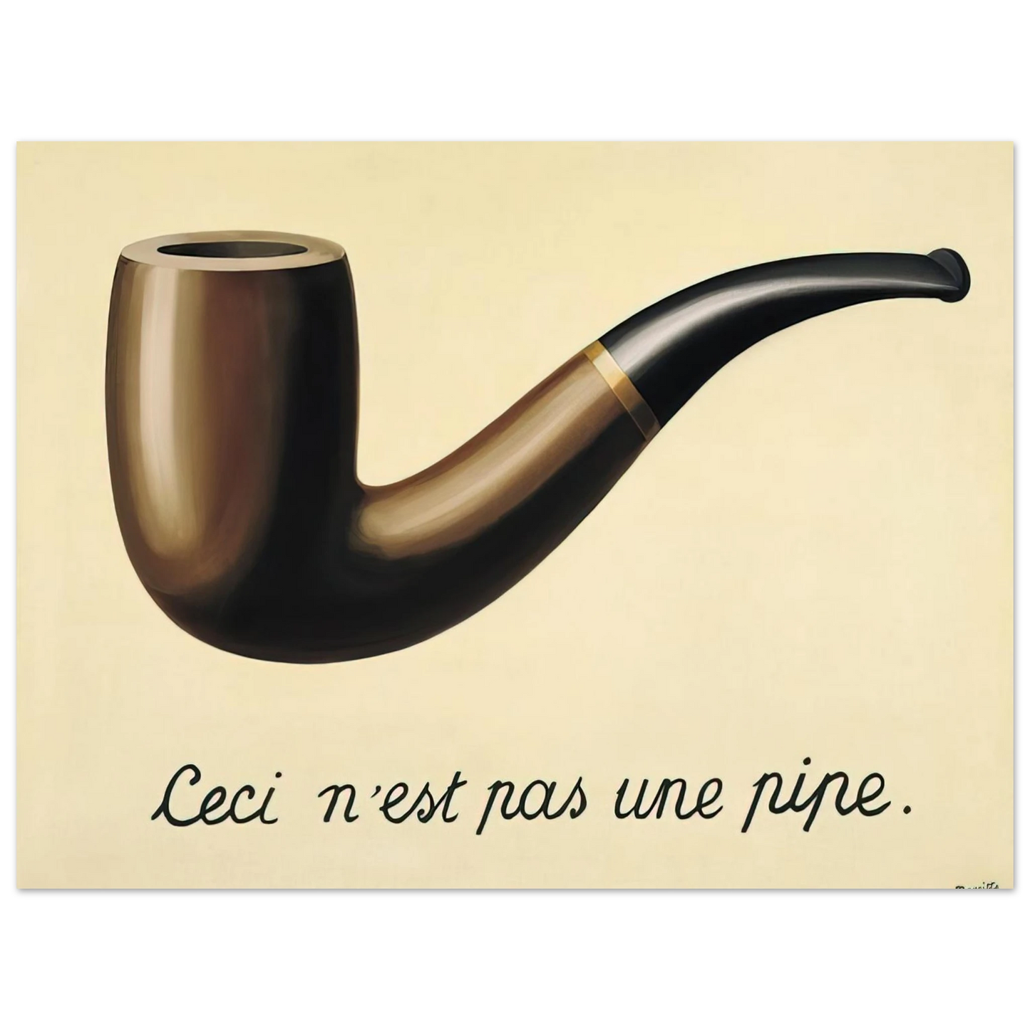 Rene Magritte - THE TREACHERY OF IMAGES THIS IS NOT A PIPE 1948 75x100 cm / 30x40inches Fine Art Poster