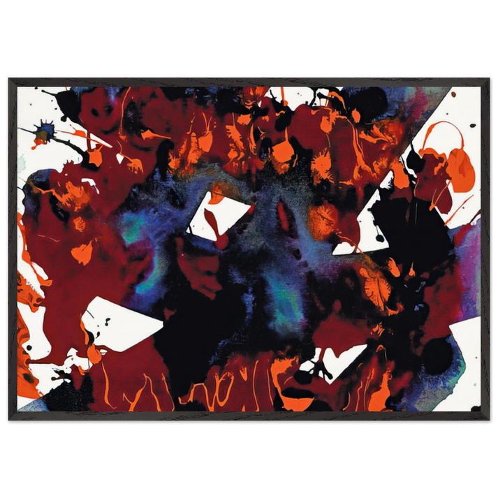 Untitled SFP94-149 SFF 1819 - Sam Francis 70x100 cm / 28x40 inches Framed Art Print – Black Wooden Frame