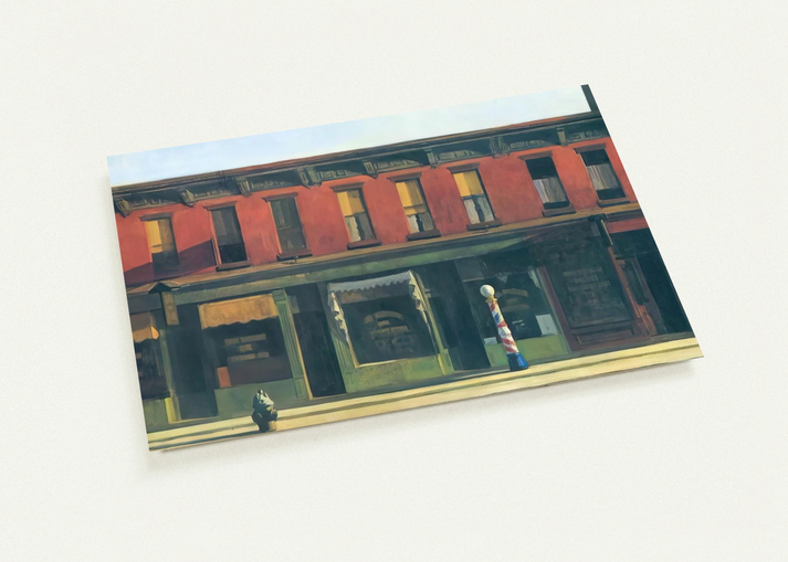 Early Sunday Morning By Edward Hopper Pack of 10 Post Cards | Edward Hopper Post Cards | A6 (10.5 x 14.8 cm) - 4.1 x 5.8 inches
