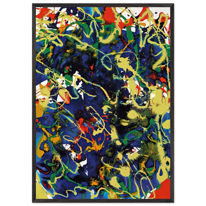 Untitled SFP94-63 SFF 1737 - Sam Francis 70x100 cm / 28x40 inches Framed Art Print – Black Wooden Frame
