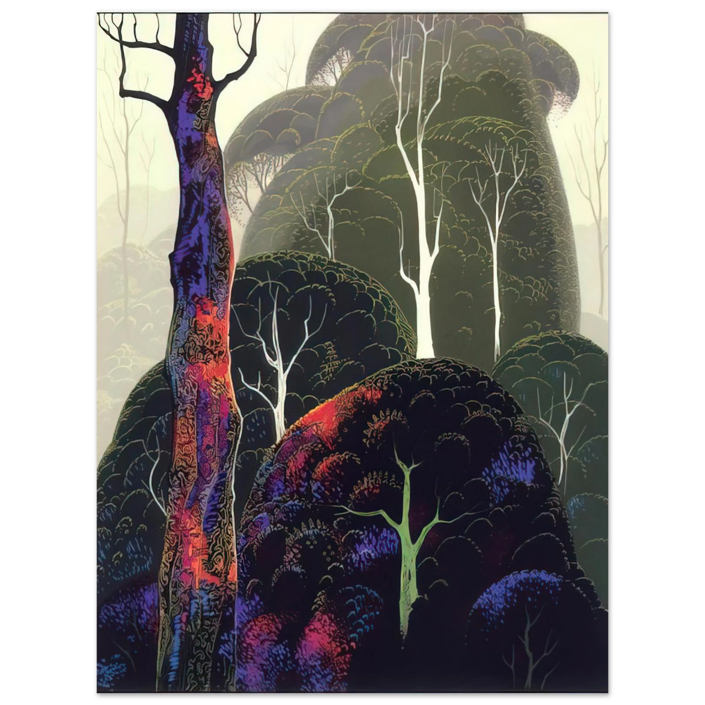 Eyvind Earle - Early Autumn 75x100 cm / 30x40inches Fine Art Poster