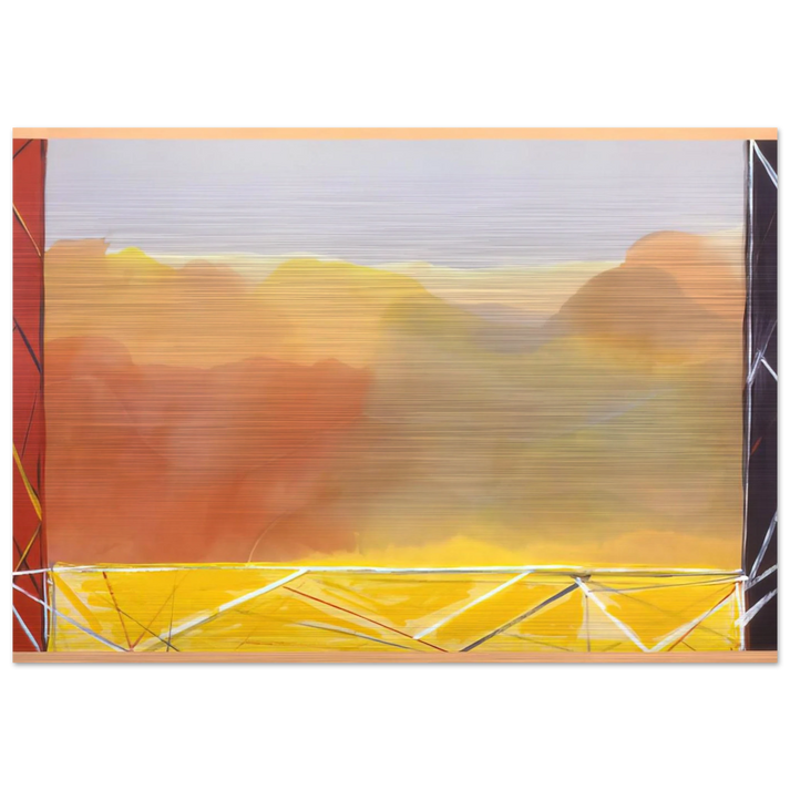 The Yellow Bridge - 1988 - Ronnie Landfield Brushed Aluminum Print - 70x100 cm / 28x40 inches | Ronnie Landfield Aluminum Print | Ronnie Landfield Prints