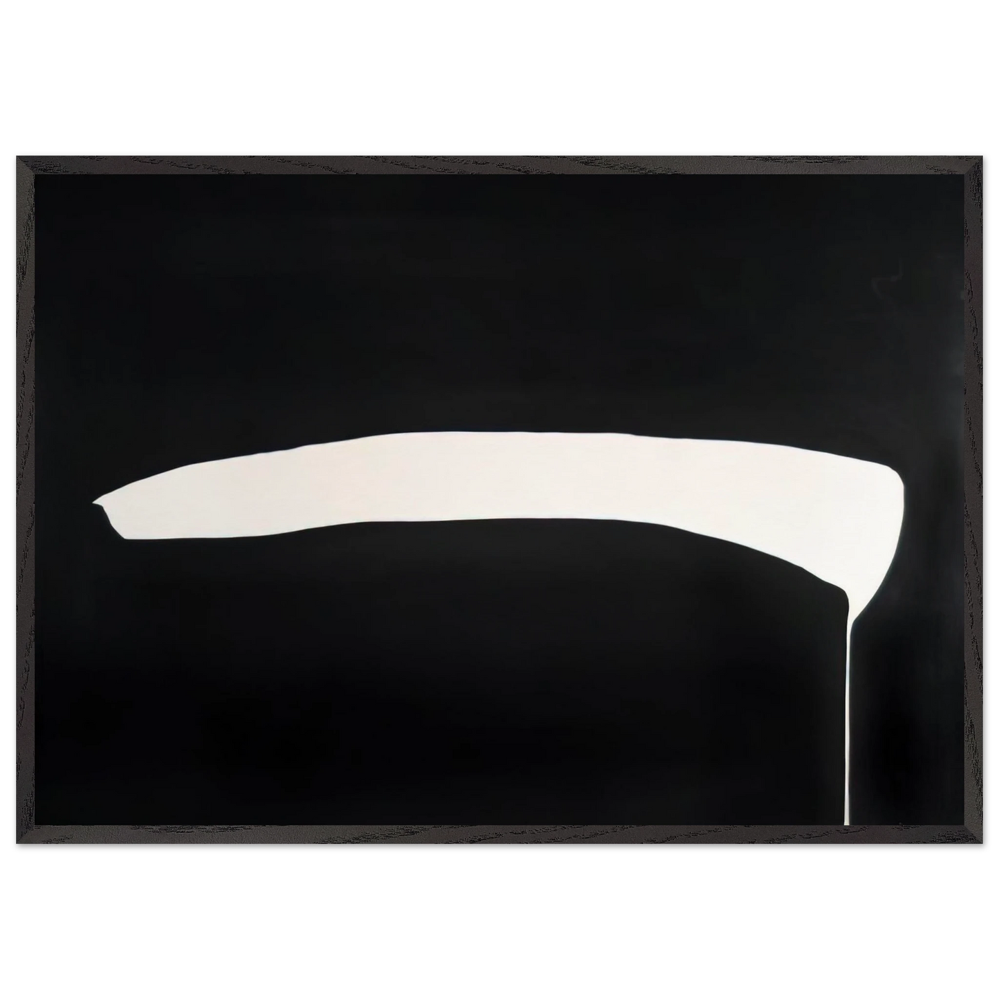 White Line on Black - 1968 - Jiro Yoshihara 70x100 cm / 28x40 inches Framed Art Print – Black Wooden Frame