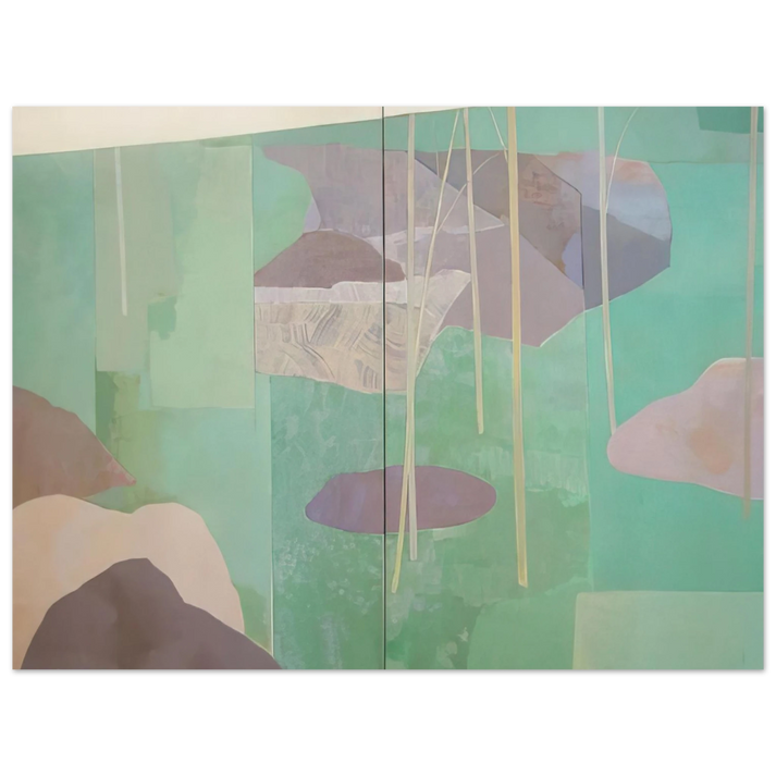 Kenzo Okada - Young Bamboo Diptych - Abstract Expressionism 75x100 cm / 30x40inches Fine Art Poster