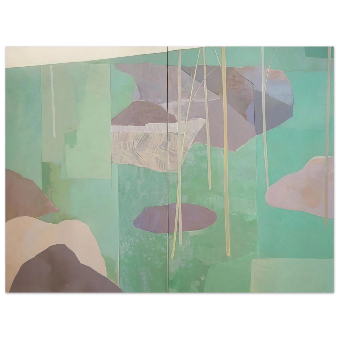 Kenzo Okada - Young Bamboo Diptych - Abstract Expressionism 75x100 cm / 30x40inches Fine Art Poster