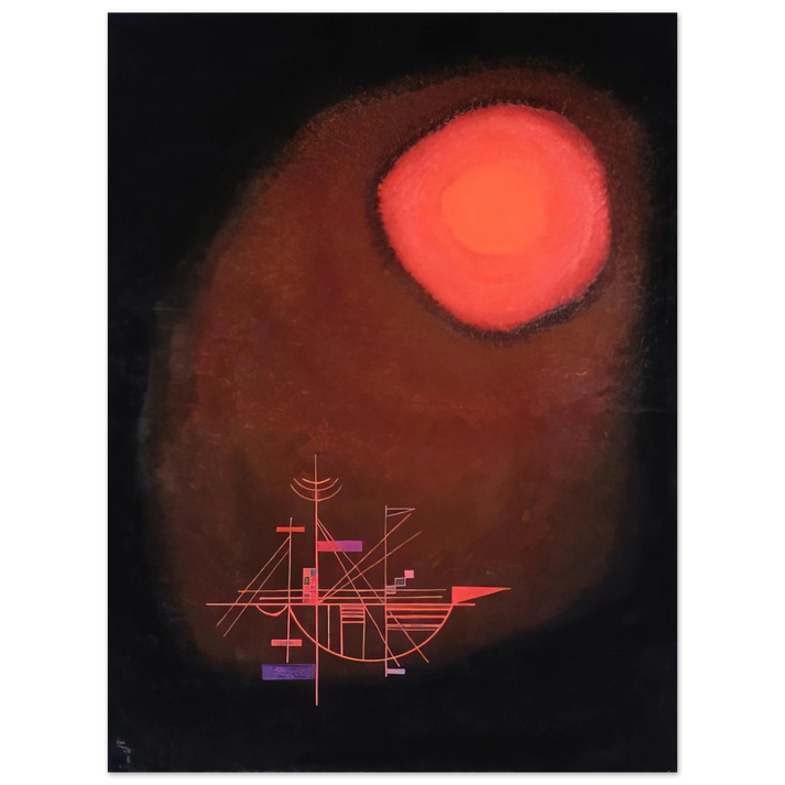 Wassily Kandinsky - RED SUN AND SHIP 75x100 cm / 30x40inches Fine Art Poster