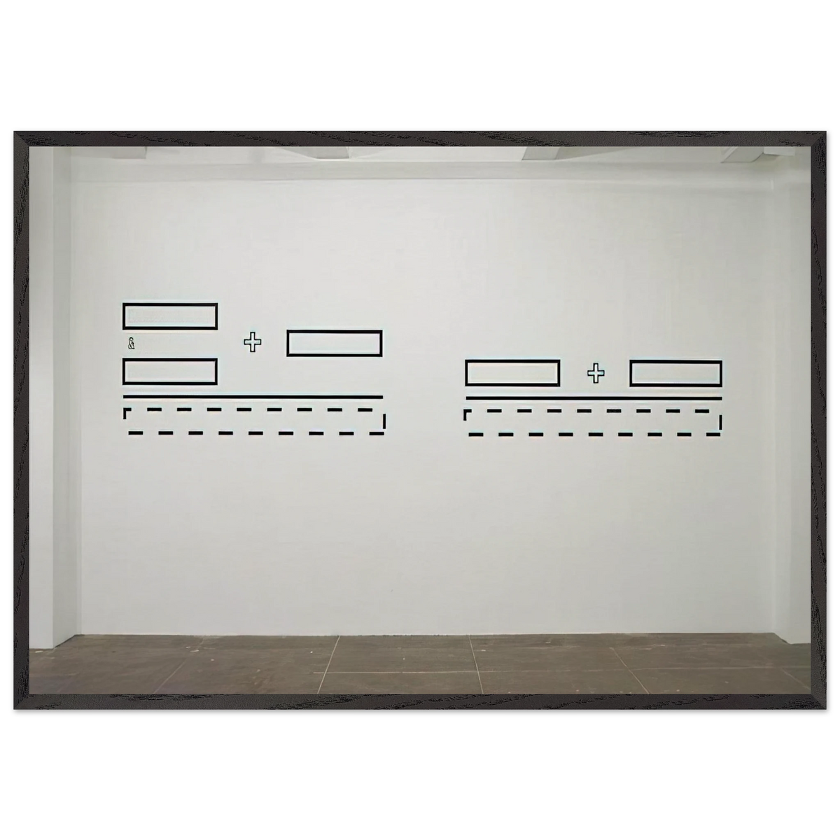 Untitled - 1991 N4 - Lawrence Weiner 70x100 cm / 28x40 inches Framed Art Print – Black Wooden Frame