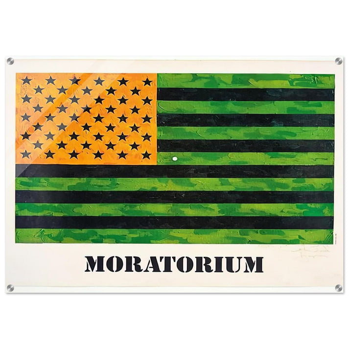 MORATORIUM FLAG - Jasper Johns Acrylic Print - 70x100 cm / 28x40″ inches
