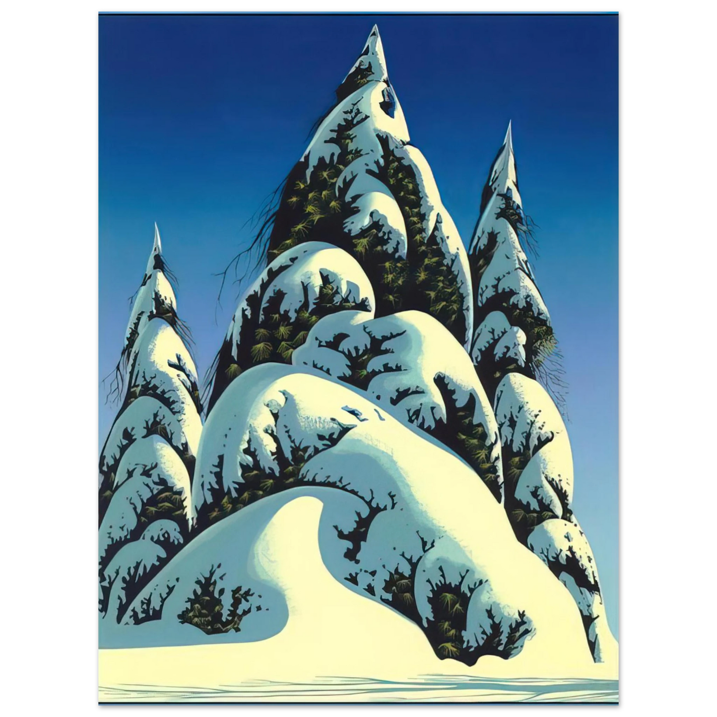Eyvind Earle - New Fallen Snow 75x100 cm / 30x40inches Fine Art Poster