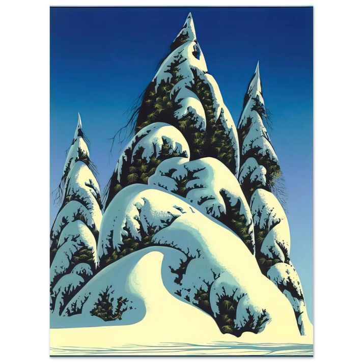 Eyvind Earle - New Fallen Snow 75x100 cm / 30x40inches Fine Art Poster