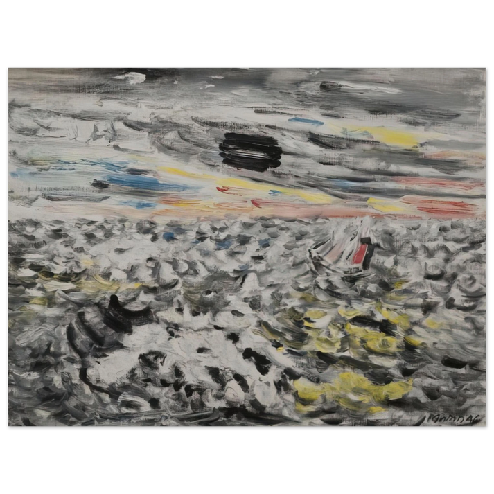 John Marin - Movement in Greys and Yellows - 1946 75x100 cm / 30x40inches Fine Art Poster