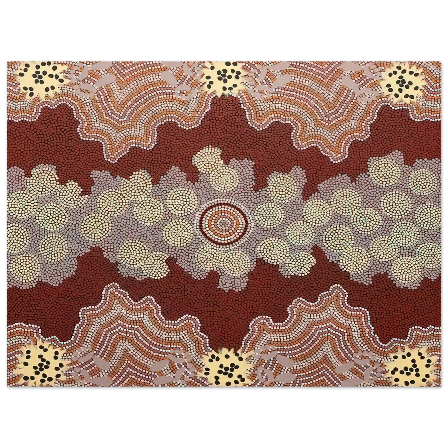 Clifford Possum Tjapaltjarri - Malaka Honey Ant Dreaming - 1992 75x100 cm / 30x40inches Fine Art Poster