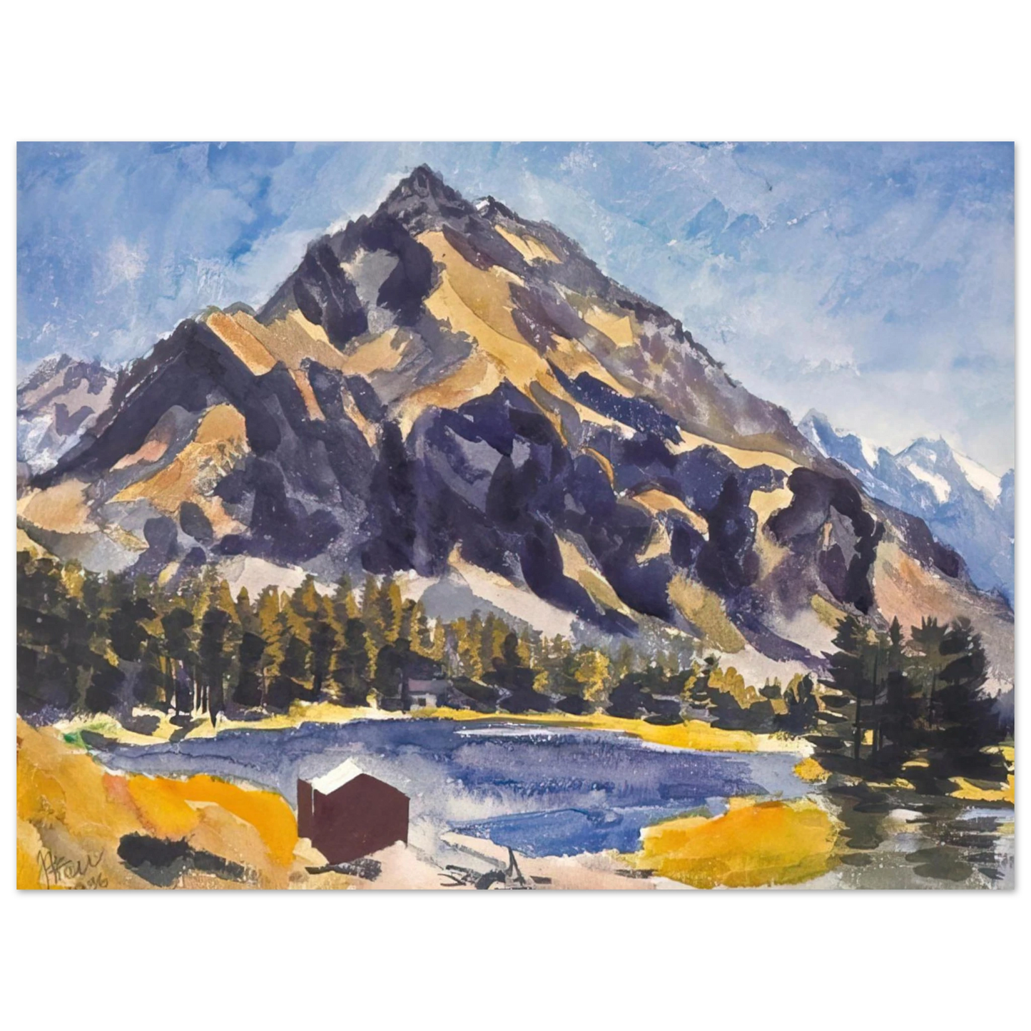 Johannes Itten - Bergsee A Mountain Lake - 1936 75x100 cm / 30x40inches Fine Art Poster