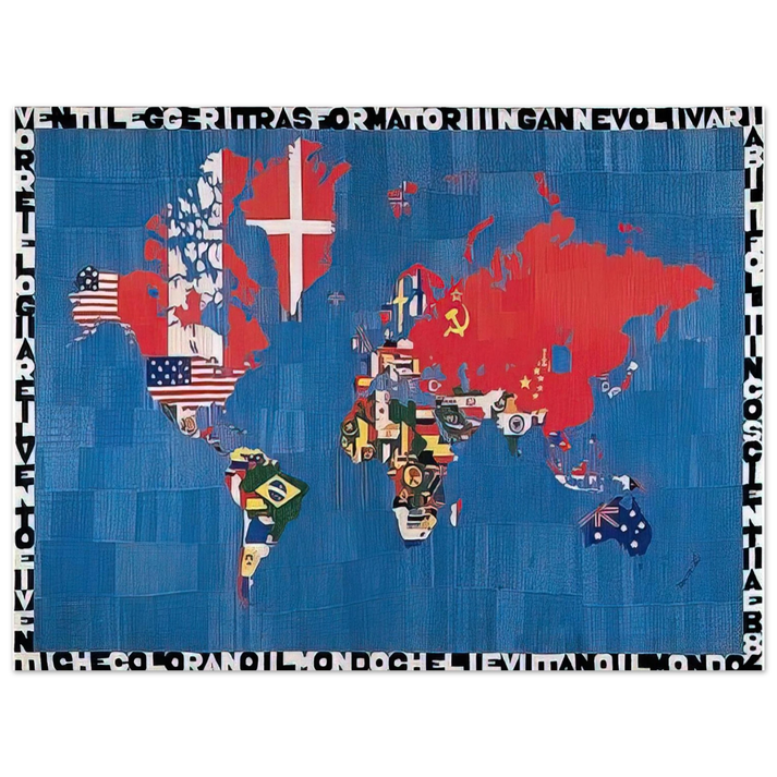 Alighiero Boetti - VORREI ELOGIARE IL VENTO E I VENTI CHE COLORANO 75x100 cm / 30x40inches Fine Art Poster
