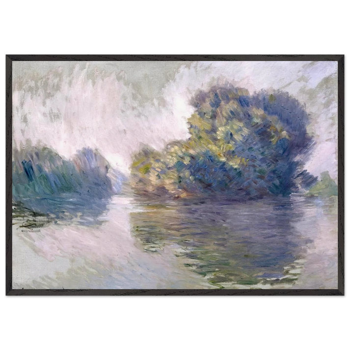 Islands at Port-Villez - claude monet 70x100 cm / 28x40 inches Framed Art Print – Black Wooden Frame