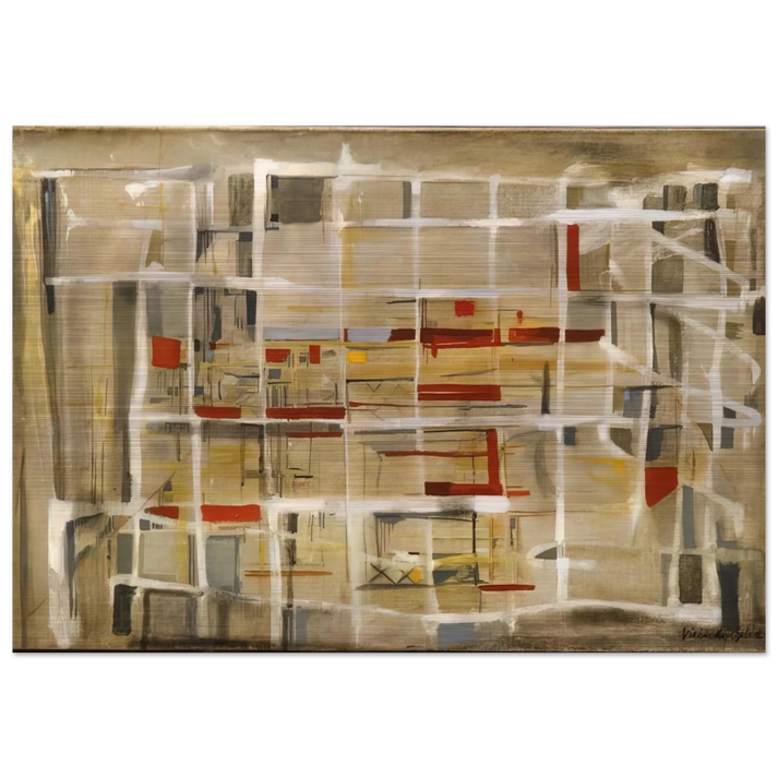 Interieur à la spirale - 1949 - Maria Helena Vieira da Silva Brushed Aluminum Print - 70x100 cm / 28x40 inches | Maria Helena Vieira da Silva Aluminum Print | Maria Helena Vieira da Silva Prints