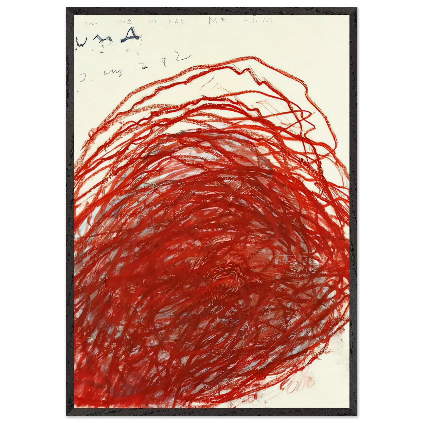 Suma - Cy Twombly 70x100 cm / 28x40 inches Framed Art Print – Black Wooden Frame