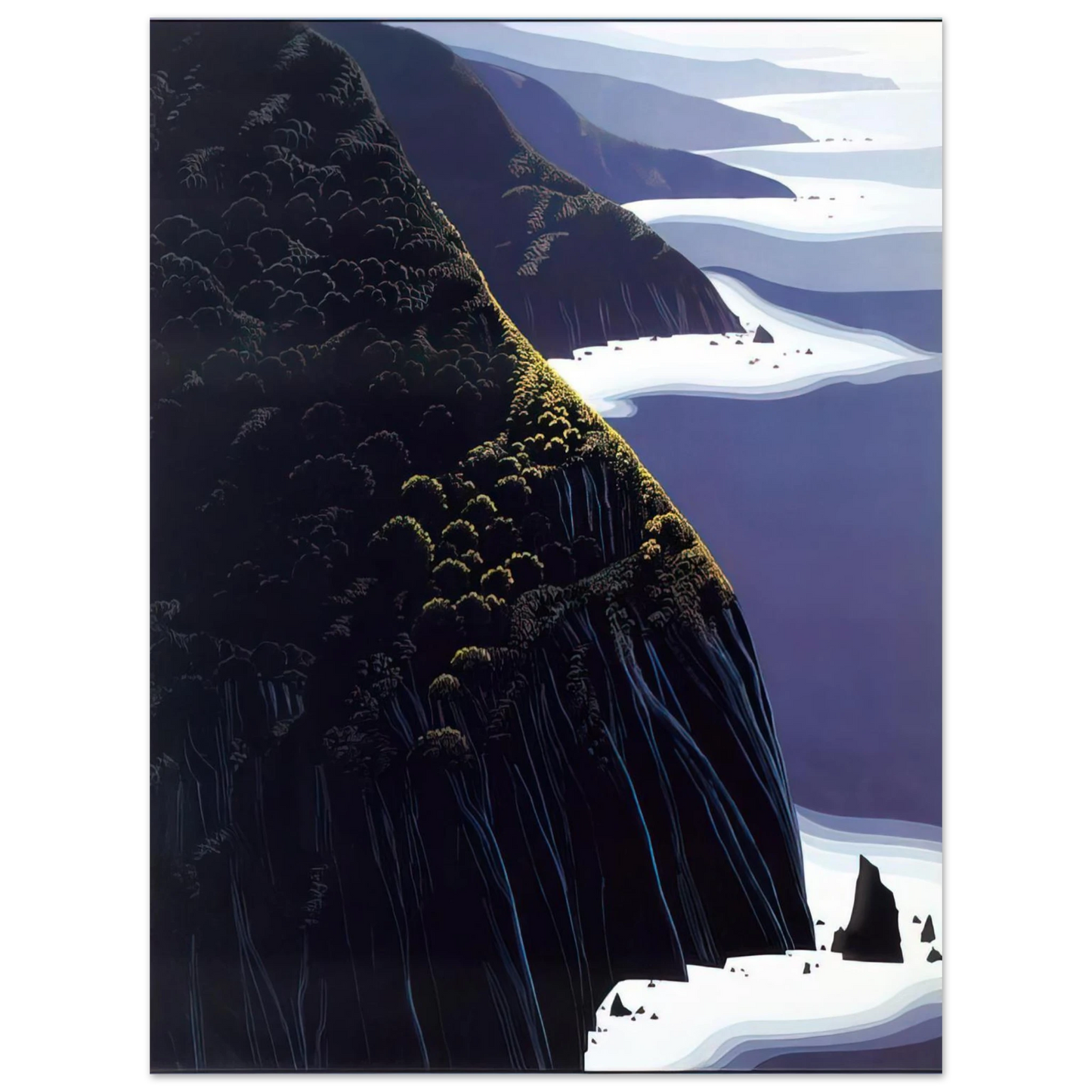 Eyvind Earle - Gray Big Sur 75x100 cm / 30x40inches Fine Art Poster