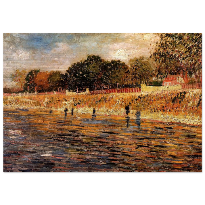 The Banks of the Seine - Vincent van Gogh Brushed Aluminum Print - 70x100 cm / 28x40 inches | Vincent van Gogh Aluminum Print | Vincent van Gogh Prints