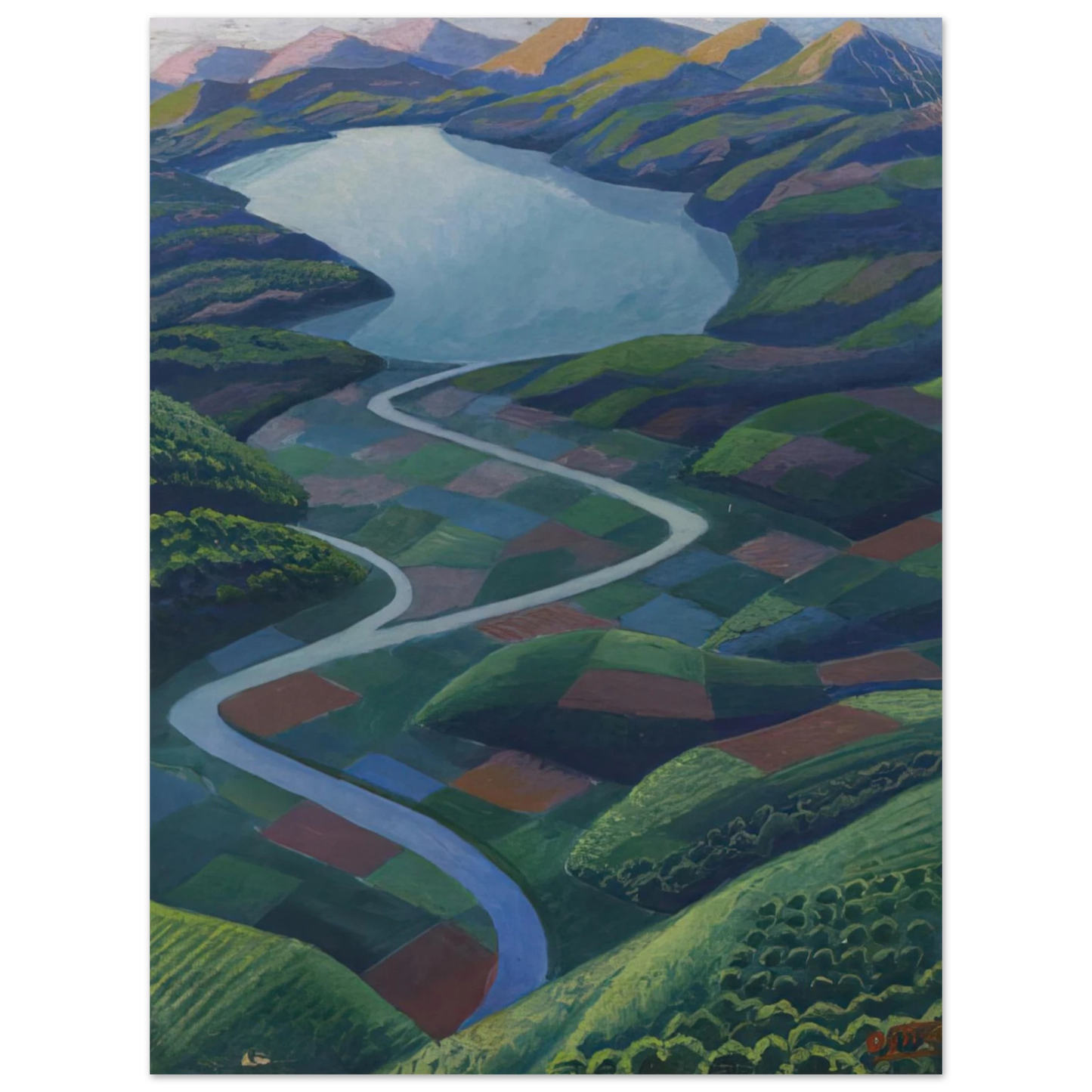 Gerardo Dottori - Paesaggio Aereo - 1936 75x100 cm / 30x40inches Fine Art Poster