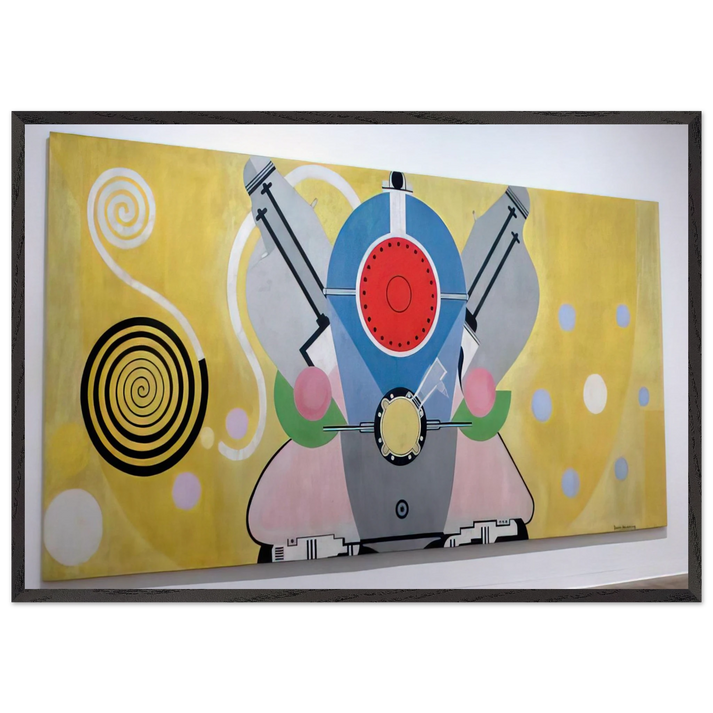 MOTEUR D AVION DECORATION POUR LE PALAIS DE L AIR EXPOSITION INTERNATIONALE DES ARTS ET DES 1937 - Sonia Delaunay 70x100 cm / 28x40 inches Framed Art Print – Black Wooden Frame