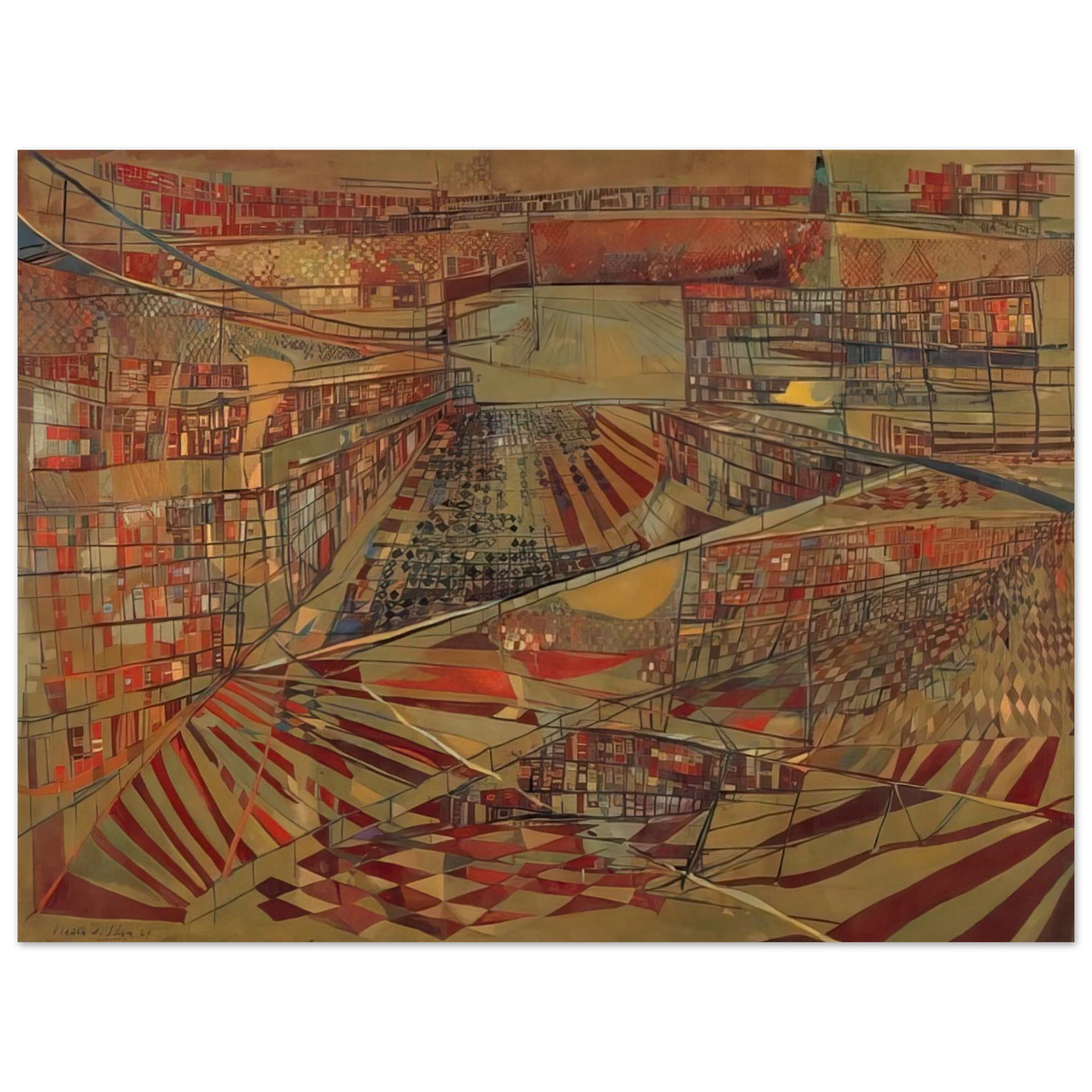 Maria Helena Vieira da Silva - Bibliothèque - 1949 75x100 cm / 30x40inches Fine Art Poster