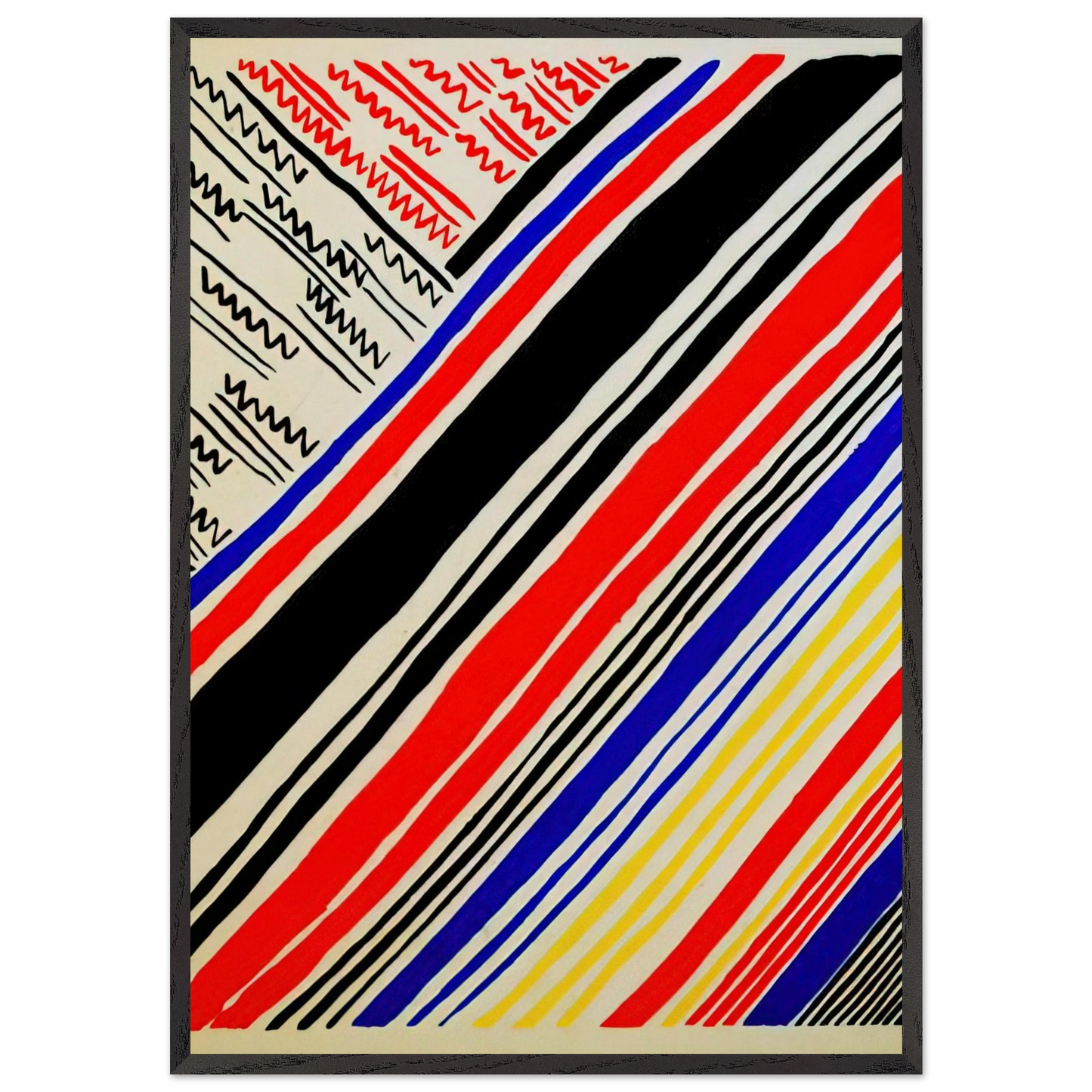 COMPOSITION 11 - Sonia Delaunay 70x100 cm / 28x40 inches Framed Art Print – Black Wooden Frame