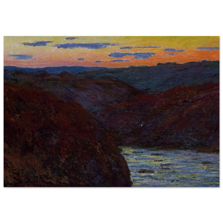 Valley of the Creuse, Sunset - claude monet Brushed Aluminum Print - 70x100 cm / 28x40 inches | claude monet Aluminum Print | claude monet Prints