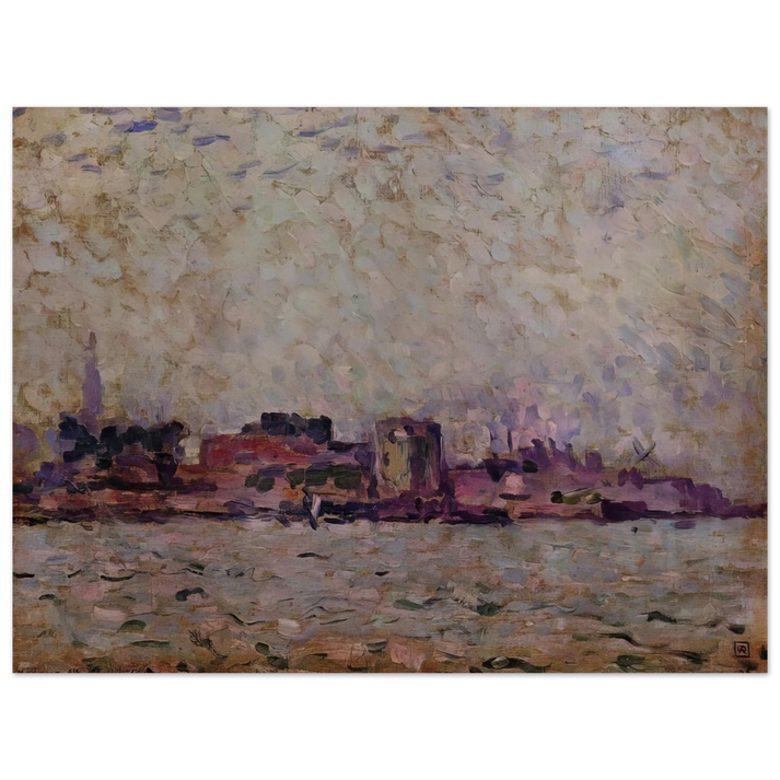 Theo van Rysselberghe - MORNING FOG OVER THE PORT OF VEER HOLLAND 1906 75x100 cm / 30x40inches Fine Art Poster