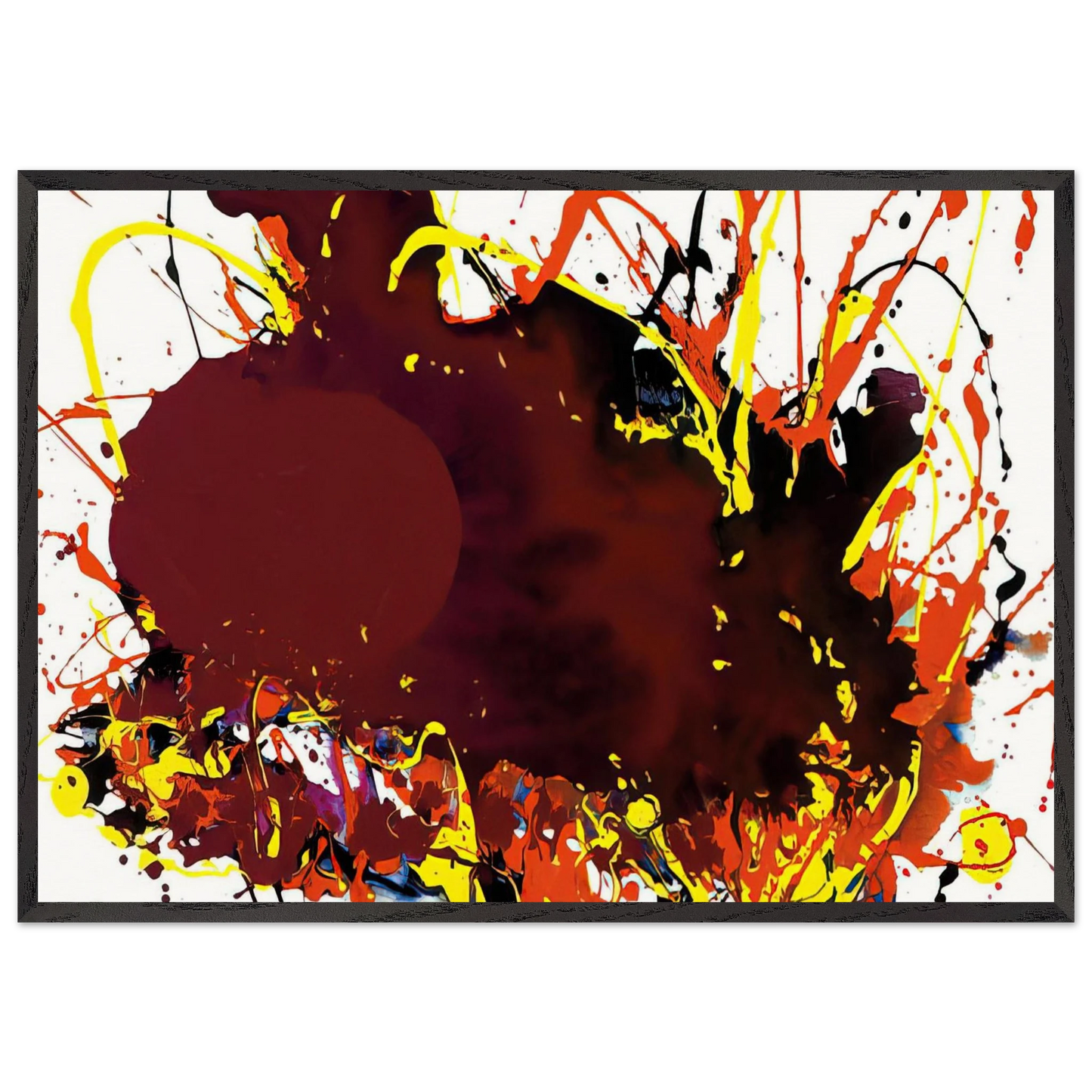 Untitled SFP94-139 SFF 1809 - Sam Francis 70x100 cm / 28x40 inches Framed Art Print – Black Wooden Frame