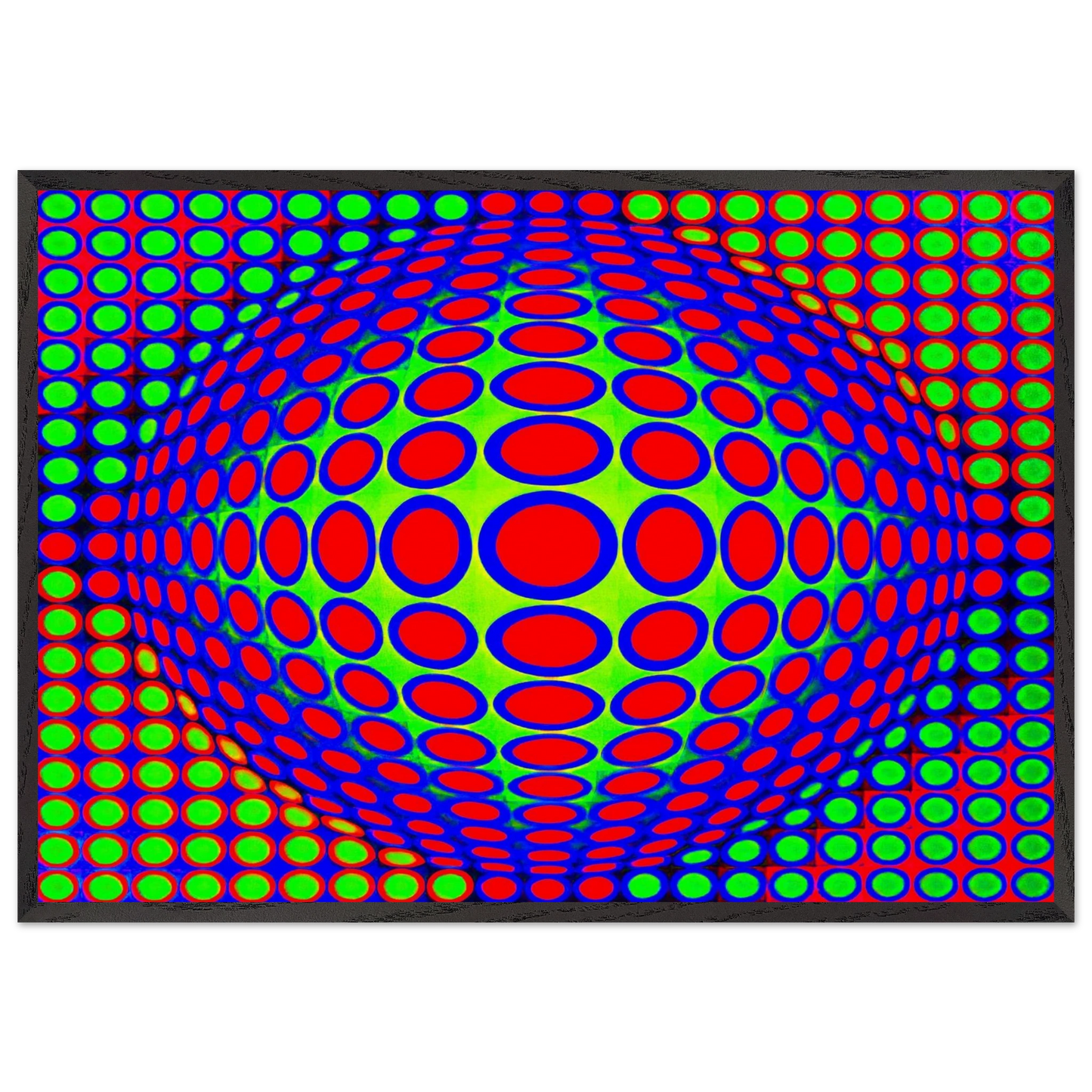 Vega 200 - 1968 - Victor Vasarely 70x100 cm / 28x40 inches Framed Art Print – Black Wooden Frame