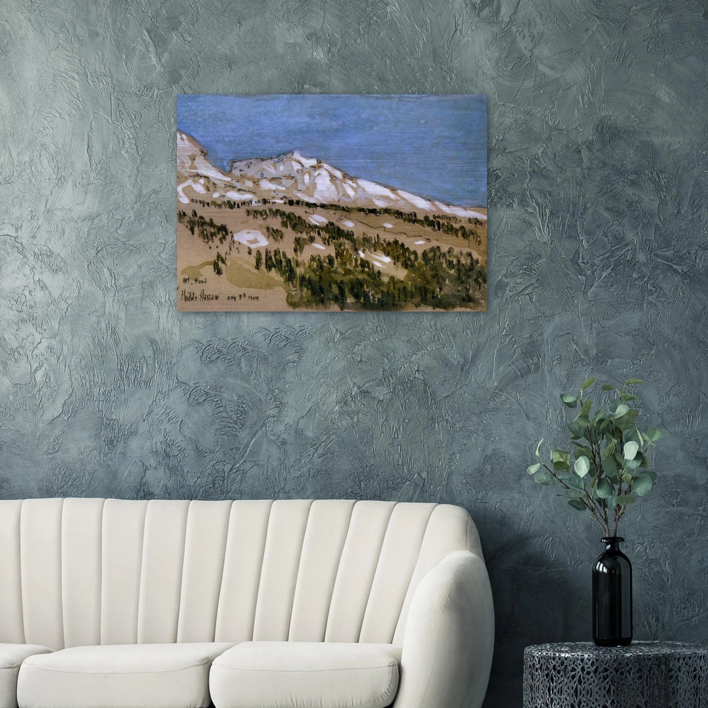 Mt. Hood Oregon - Childe Hassam Brushed Aluminum Print - 70x100 cm / 28x40 inches | Childe Hassam Aluminum Print | Childe Hassam Prints