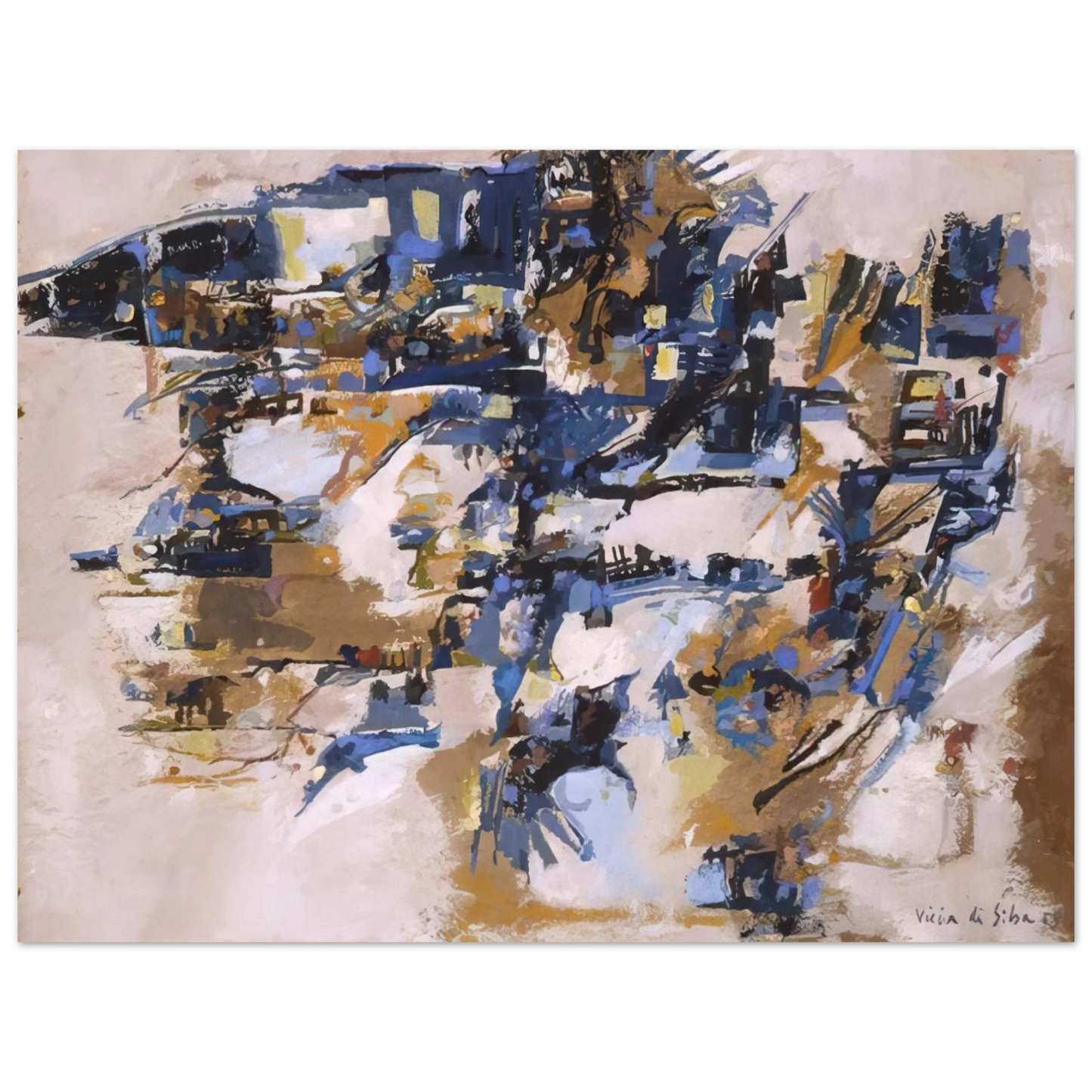 Maria Helena Vieira da Silva - Untitled - 1958 75x100 cm / 30x40inches Fine Art Poster