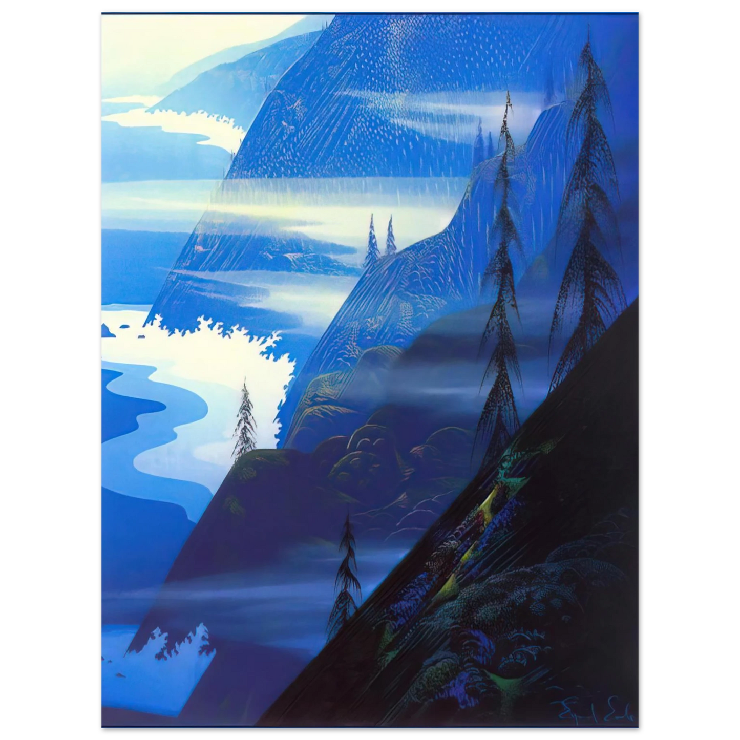 Eyvind Earle - Stardust blue 75x100 cm / 30x40inches Fine Art Poster
