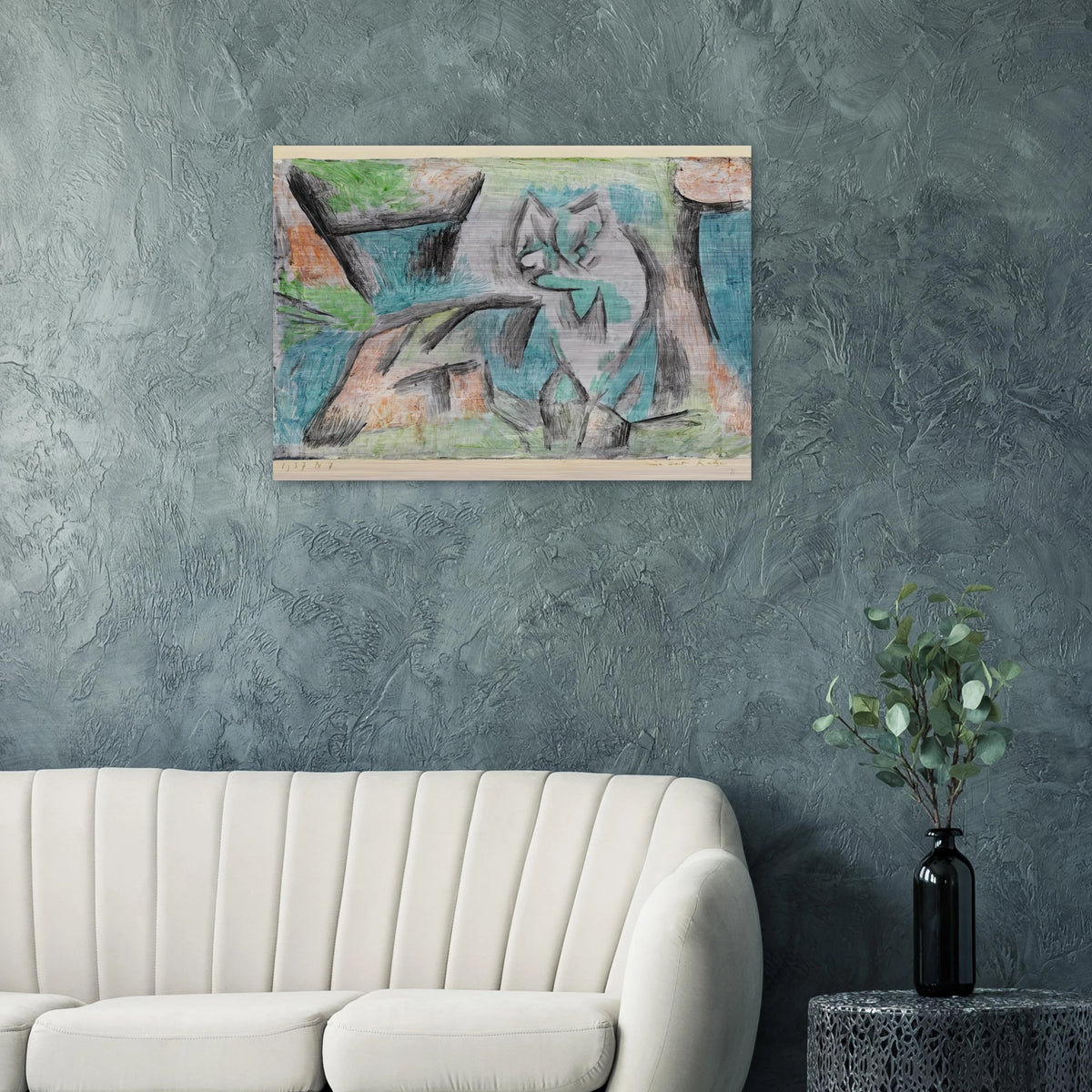 A KIND OF CAT 1937 - Paul Klee Brushed Aluminum Print - 70x100 cm / 28x40 inches | Paul Klee Aluminum Print | Paul Klee Prints