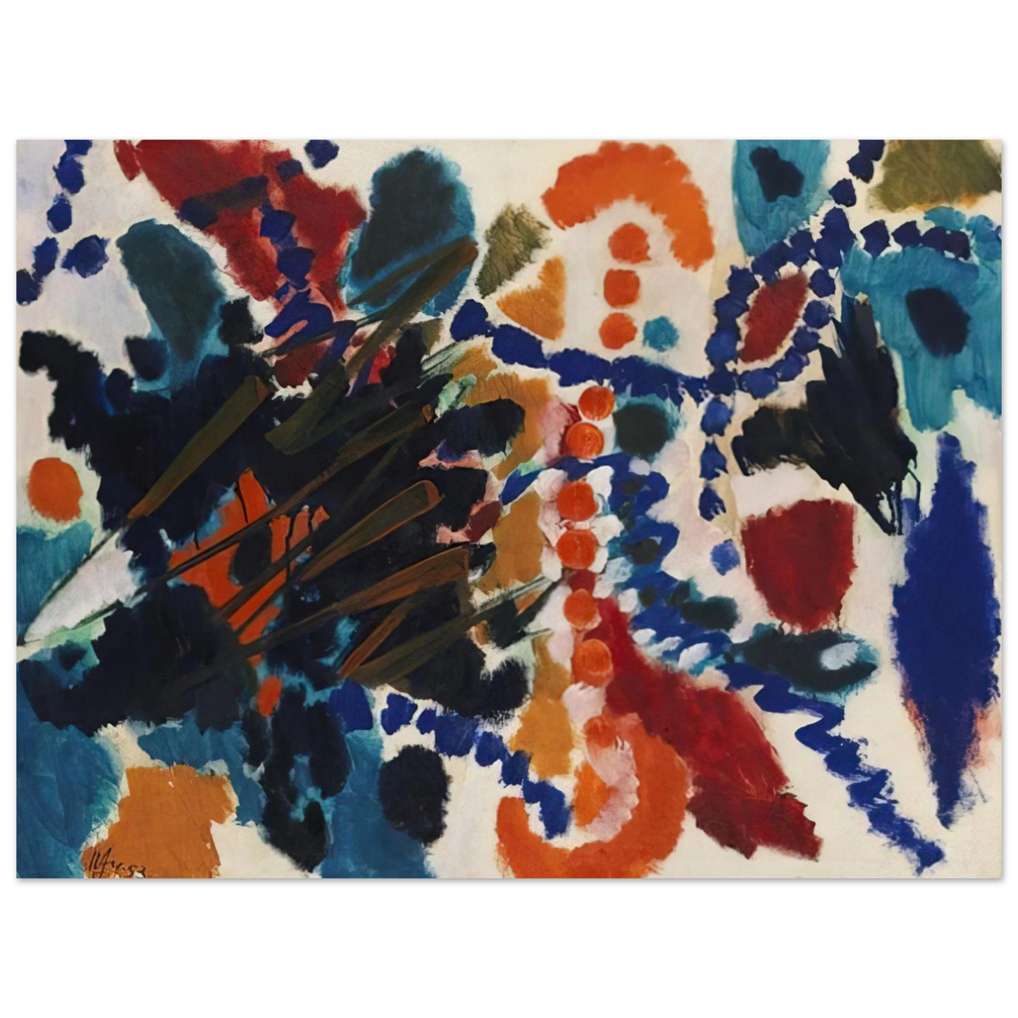 Ernst Wilhelm Nay - Von Goldfarben und Blau - 1953 75x100 cm / 30x40inches Fine Art Poster