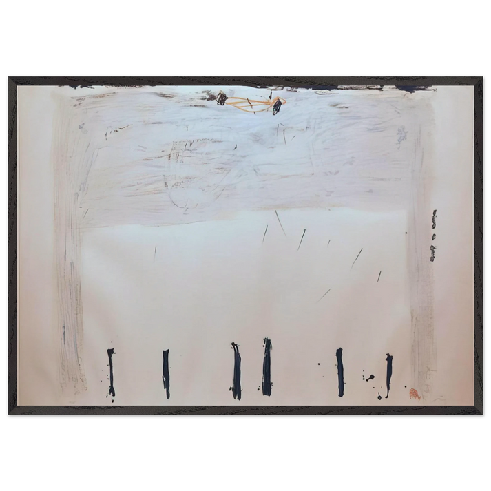VERTICALES EN BAS 1968 - Antoni Tapies 70x100 cm / 28x40 inches Framed Art Print – Black Wooden Frame