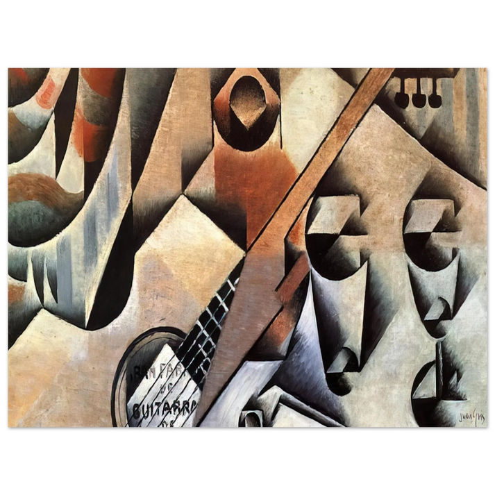 Juan Gris - GUITAR AND GLASSES BANJO AND GLASSES 1912 75x100 cm / 30x40inches Fine Art Poster