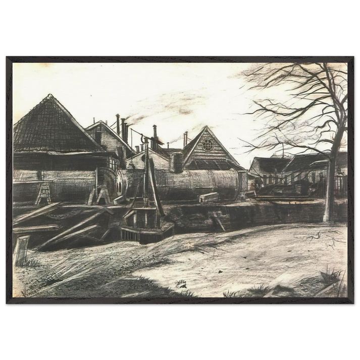 FACTORY N2 - Vincent van Gogh 70x100 cm / 28x40 inches Framed Art Print – Black Wooden Frame