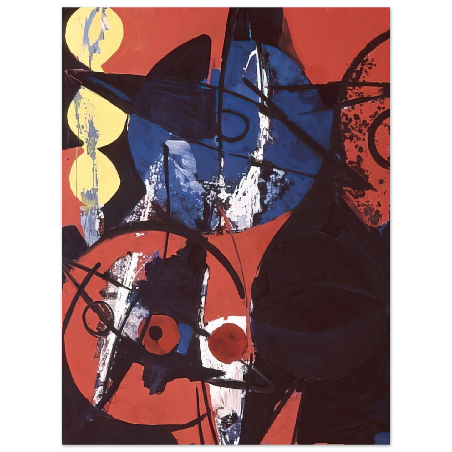 Ernst Wilhelm Nay - Blaufeuer - 1964 75x100 cm / 30x40inches Fine Art Poster