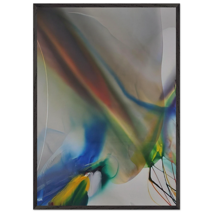 Phenomena Merlins Mantle - 1970 - Paul Jenkins 70x100 cm / 28x40 inches Framed Art Print – Black Wooden Frame