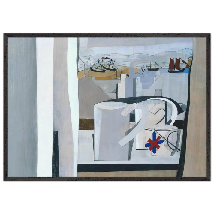 1943-45 St Ives Cornwall - 1945 - Ben Nicholson 70x100 cm / 28x40 inches Framed Art Print – Black Wooden Frame