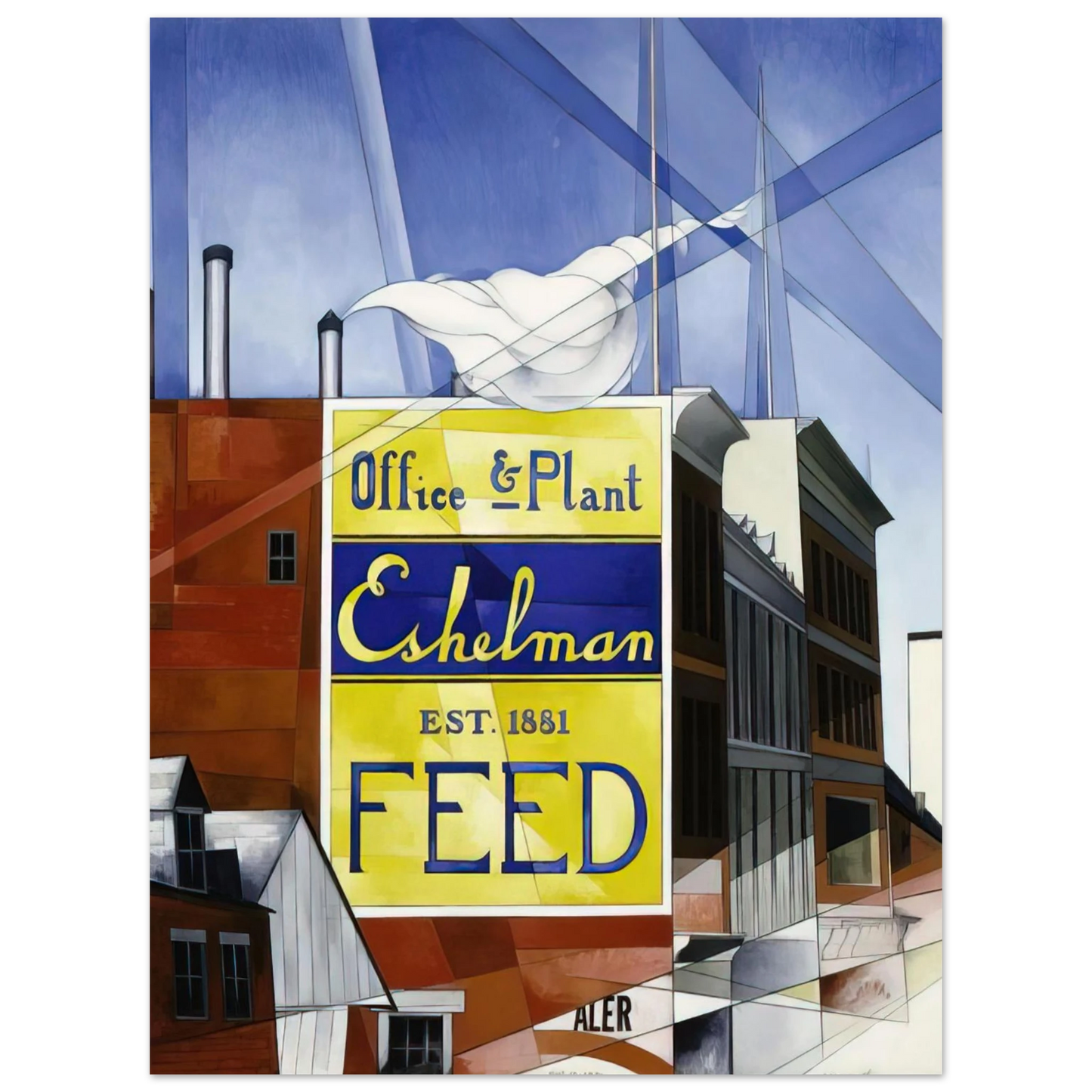 Charles Demuth - Buildings, Lancaster - 1930 75x100 cm / 30x40inches Fine Art Poster