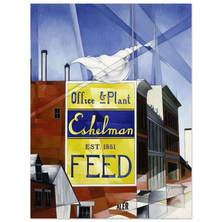 Charles Demuth - Buildings, Lancaster - 1930 75x100 cm / 30x40inches Fine Art Poster