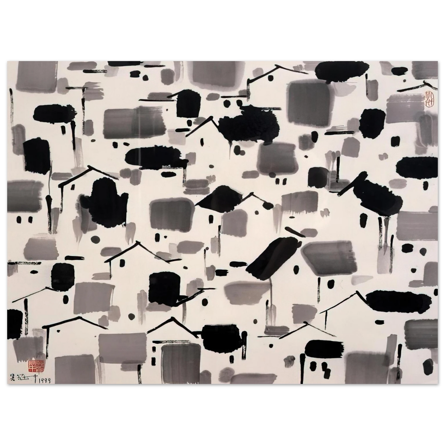 Wu Guanzhong - Home of Man - 1999 75x100 cm / 30x40inches Fine Art Poster